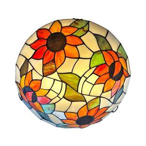 Brilagi - Plafonieră Tiffany cu vitralii SUNFLOWER 2xE27/60W/230V Ø 40 cm imagine