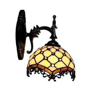 Brilagi - Lampă de perete Tiffany din vitralii ivoriu 1xE14/40W/230V imagine