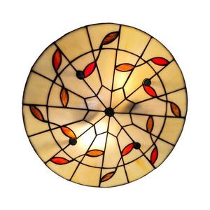 Brilagi - Plafonieră Tiffany din vitralii FOLIA, 3xE27/60W/230V, Ø 40 cm imagine