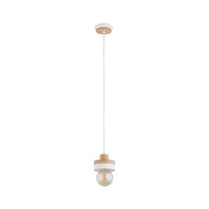 Lampă suspendată pe cablu LARSO, 1xE27/15W/230V, alb/bej imagine
