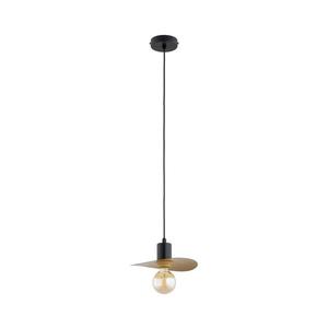 Pendul pe cablu SAVANA, 1xE27/15W/230V, Ø 23 cm, negru/auriu imagine