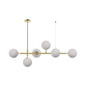 Lustră suspendată pe cablu ALISA, 6 x E14, 40 W, 230 V, auriu imagine