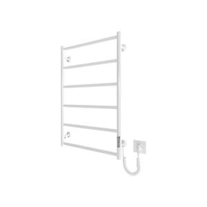 Radiator de baie tip scară CLASSIC, 110 W / 230 V, 81 x 52 cm, inox/alb, racordare pe partea dreaptă imagine