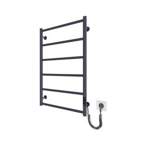 Radiator de baie tip scară CLASSIC, 110W/230V, 81x52 cm, inox/antracit, cu racordare pe partea dreaptă imagine