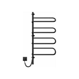 Uscător de prosoape electric rotativ ELECTRA, 120W/230V, 102, 5 x 47, 5 cm, inox/negru, stânga imagine