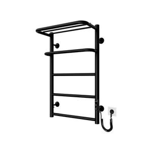 Radiator de baie tip scară HOTEL 75 W/230 V, 66 x 42 cm, inox/negru, cu racordare pe partea dreaptă imagine