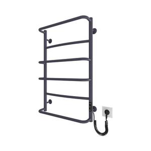 Radiator pentru baie tip scară LUX 105W/230V 81x52 cm inox/antracit, racord pe partea dreaptă imagine