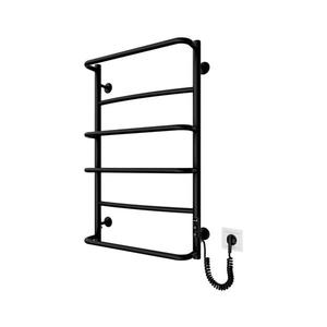 Radiator pentru baie LUX, 105 W / 230 V, 81 x 52 cm, inox/negru, cu racordare pe partea dreaptă imagine