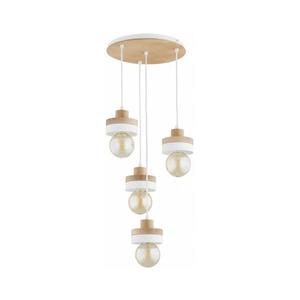 Lustră pe cablu LARSO 4xE27/15W/230V, alb/bej imagine