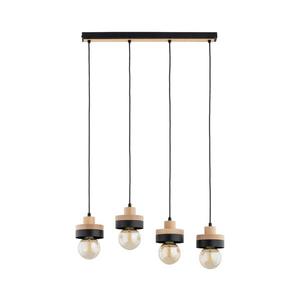 Candelabru suspendat pe cablu LARSO 4xE27/15W/230V negru/bej imagine