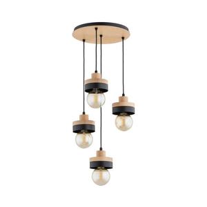 Lustră suspendată pe cablu LARSO 4xE27/15W/230V negru/bej imagine