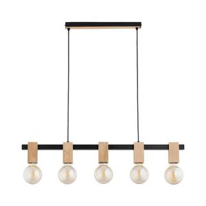 Lustră suspendată cu cablu MAXIM 5xE27/15W/230V negru/bej imagine