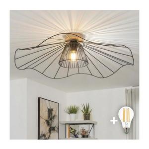 Brilagi - Lustră LED aplicată CERIA WIRE, 1xE27/40W/230V, Ø 80 cm, negru/stejar imagine