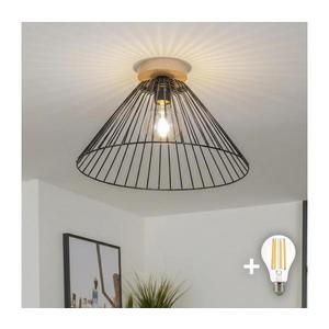 Brilagi - Lustru LED aplicat CERIA WIRE 1xE27/40W/230V Ø 45 cm negru/stejar imagine