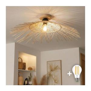 Brilagi - Plafonieră LED aplicată CERIA BOHO 1xE27/40W/230V, diam. 100 cm, bambus/stejar imagine
