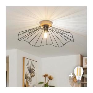 Brilagi - Lustră LED aplicată CERIA WIRE 1xE27/40W/230V Ø 60 cm negru/stejar imagine