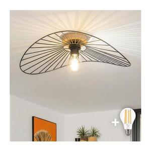 Brilagi - Lustră LED aplicată CERIA WIRE 1xE27/40W/230V 40x56 cm negru/stejar imagine