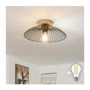 Brilagi - Lustră LED aplicată CERIA WIRE 1xE27/40W/230V Ø 38 cm negru/stejar imagine