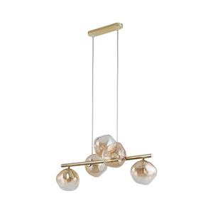 Brilagi - Lustră suspendată pe cablu VULCANO 5xG9/8W/230V auriu/bej fumuriu imagine