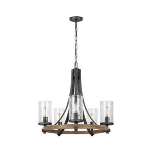 Quintiesse QN-ANGELO5 - Candelabru suspendat pe lanț ANGELO 5xE27/60W/230V, finisaj stejar imagine