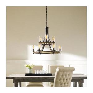 Quintiesse QN-ANGELO9 - Lustră pe lanț ANGELO 9xE27/60W/230V, finisaj stejar imagine