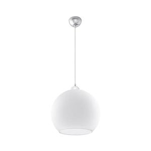 SL.0256 - Pendul cu cablu BALL 1xE27/15W/230V Ø 30 cm alb/crom lucios imagine