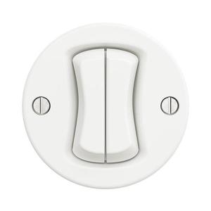 lap - Întrerupător dublu retro pentru scară, fără ramă, nr. 6+6, alb zăpadă imagine