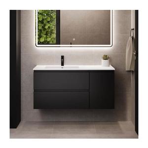 Dulap de baie cu lavoar HELSINKI 115 cm, stânga, negru imagine