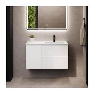 Dulap de baie cu lavoar HELSINKI 95 cm, versiune dreapta, alb imagine