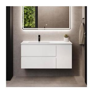 Dulap pentru baie cu lavoar HELSINKI 115 cm, stânga/alb imagine