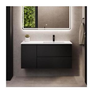 Dulap de baie cu lavoar HELSINKI 115 cm, pe partea dreaptă, negru imagine