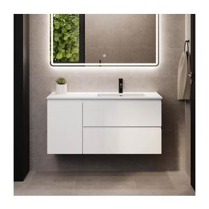 Corp de baie HELSINKI 115 cm, cu lavoar, montare pe partea dreaptă, alb imagine