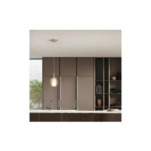 Ondaluce - Lustră suspendată TH, 1xE27/15W/230V, Ø 19, 5 cm, auriu/bej fumuriu imagine