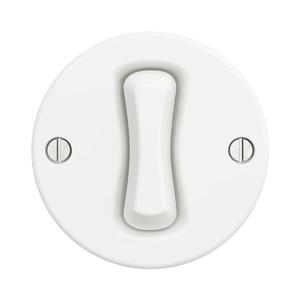 lap - Întrerupător intermediar retro, fără ramă, nr. 7, alb zăpadă imagine