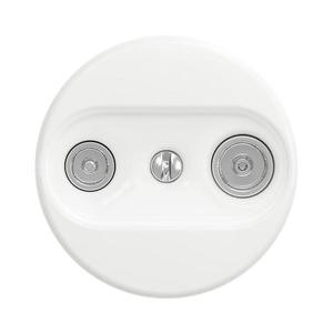 lap - Priză retro antenă TV+R cu trecere, fără ramă, alb imaculat imagine