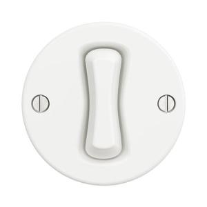 lap - Întrerupător retro pentru scară, fără ramă, nr. 6, alb zăpadă imagine