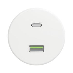 lap - Priză USB A+C retro, fără ramă, alb imaculat imagine