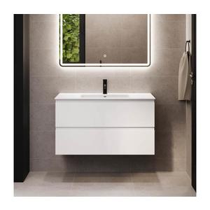 Dulap pentru baie cu lavoar HELSINKI, 100 cm, alb imagine