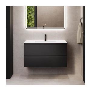 Dulap de baie cu lavoar HELSINKI 120 cm negru imagine