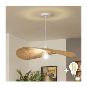 Brilagi - Lustră LED suspendată pe cablu CERIA BOHO, 1xE27/40W/230V, Ø 80 cm, din rafie imagine