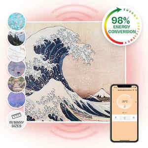 Klarstein Wonderwall Air Art Smart, încălzitor cu infraroșu, 60 x 60 cm, 350 W, aplicație, valuri imagine