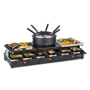 Klarstein Fonduelette XL, 3 în 1 raclette grill & fondue, piatră naturală, 1650 W, 6 persoane imagine