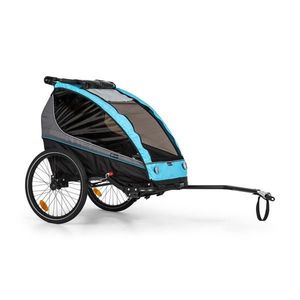 KLARFIT Kiddy King, remorcă pentru biciclete pentru copii, cărucior de jogging, 2 locuri, 40 kg imagine