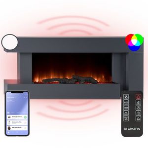 Klarstein Studio Light & Fire 2 Smart, 1000/2000W, MDF, WiFi Control imagine