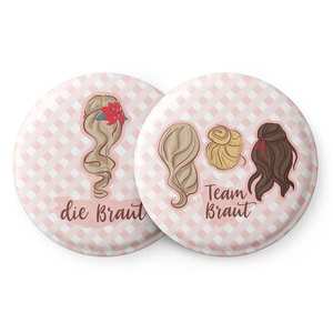 Spielehelden Insignele Haare Petrecerea burlăcițelor 12 insigne 5, 6 cm extra mare Cadou pentru petrecerea burlăcițelor imagine