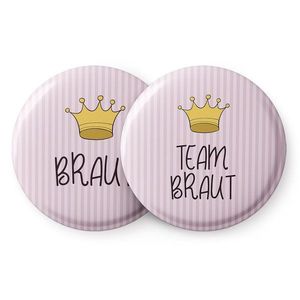 Spielehelden Insignele Coroană Petrecerea burlăcițelor 12 insigne 5, 6 cm extra mare Cadou pentru petrecerea burlăcițelor imagine