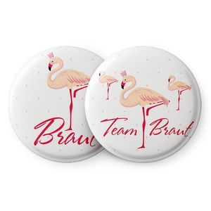 Spielehelden Insignele Flamingo I Petrecerea burlăcițelor 12 insigne 5, 6 cm extra mare Cadou pentru petrecerea burlăcițelor imagine