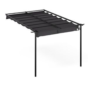 NA Blumfeldt Pantheon Wall Pergola, Pergolă montată pe perete, 3 x 4 m, oțel vopsit cu pulbere, rezistentă la intemperii imagine