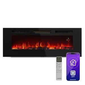 Klarstein Șemineu electric inteligent Galeras Smart, 2 setări de temperatură, 16 - 30°| Iluzia flăcării LED, Opțiune de conectare IOT imagine