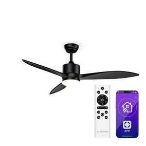 Klarstein Ventilator de tavan inteligent SkyBreeze cu lumină | 132 cm | 27 W | Silențios | LED | Lemn imagine